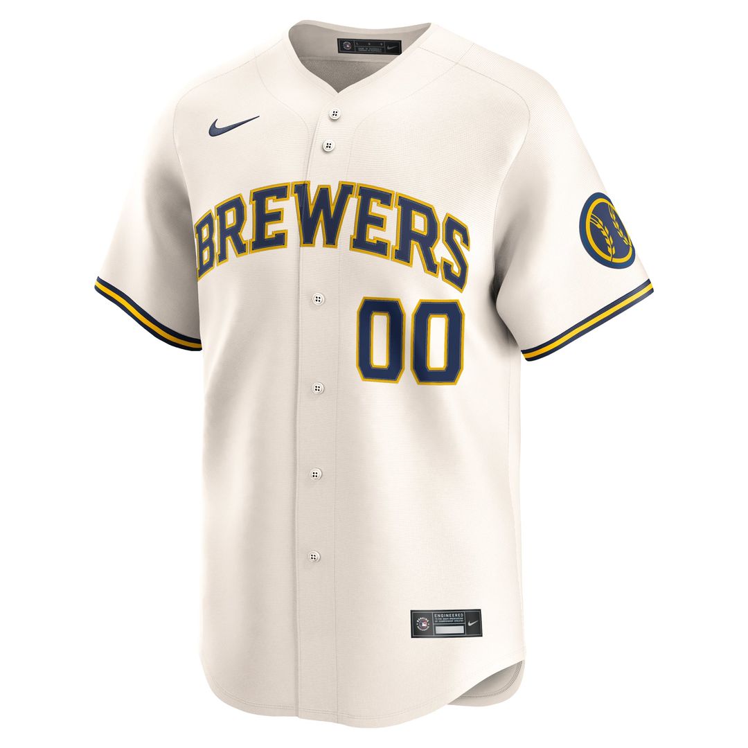 Milwaukee Brewers | Nike Cream Home Limited Custom Jersey