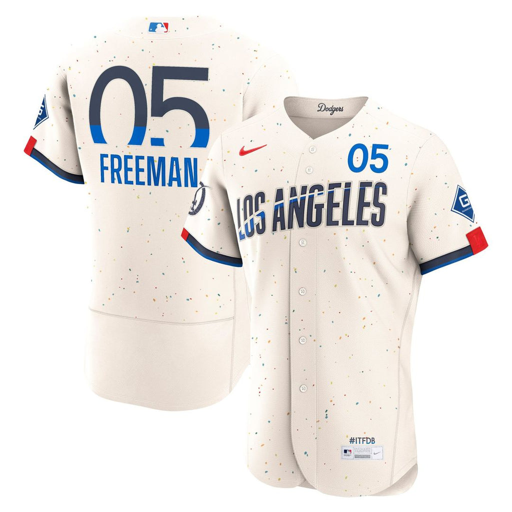 Los Angeles Dodgers Freddie Freeman | Nike Cream City Connect Authentic Sponsor Patch Jersey