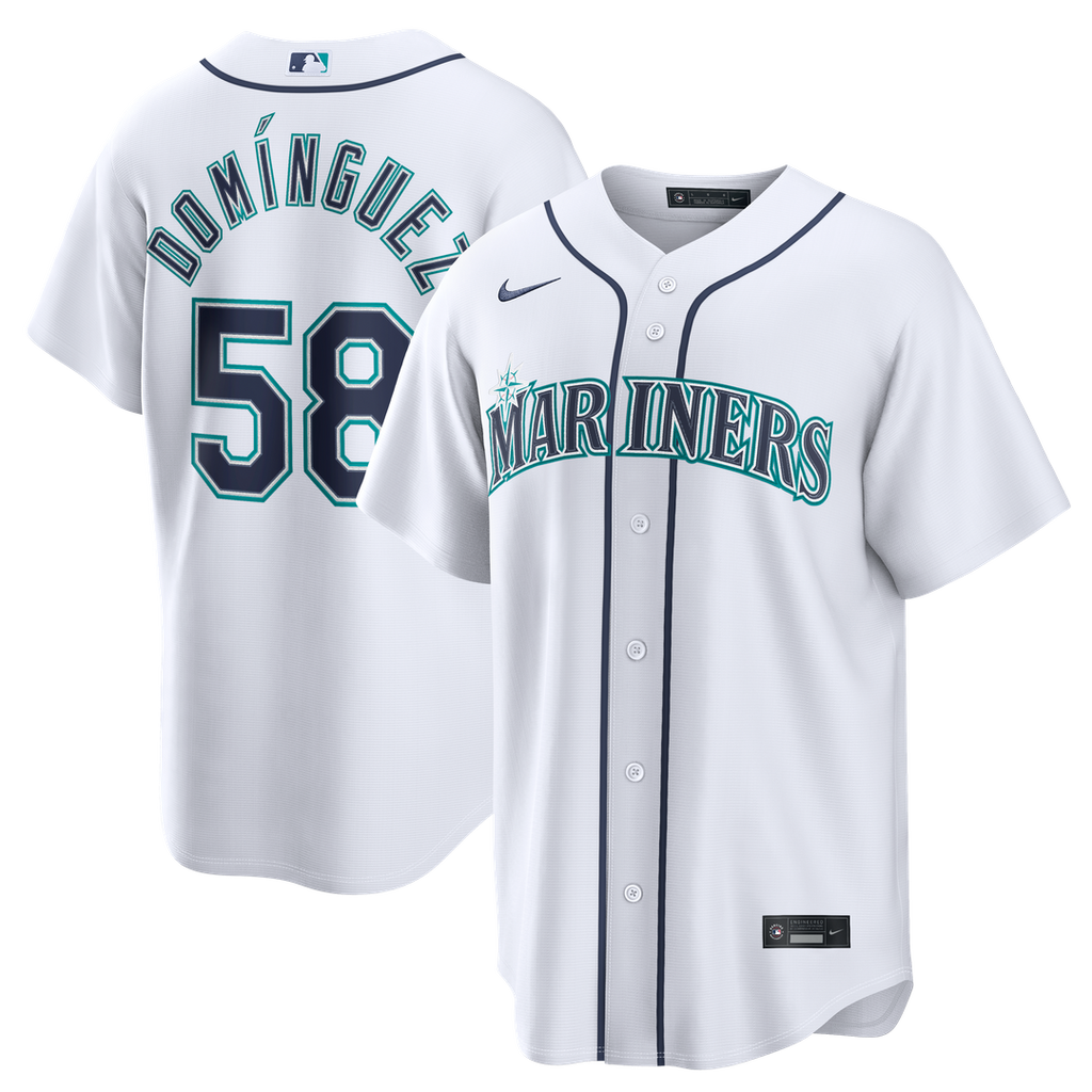 Seattle Mariners Seranthony Domínguez | Nike White Home Replica Jersey