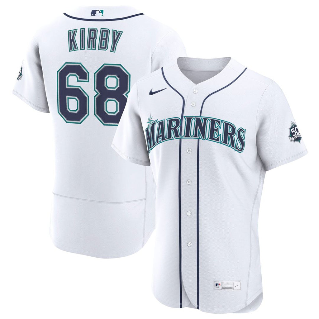 Seattle Mariners George Kirby | Nike White Home 50th Season Authentic Jersey