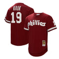 Philadelphia Phillies John Kruk | Mitchell & Ness Burgundy Big & Tall Cooperstown Collection Mesh Batting Practice Jersey