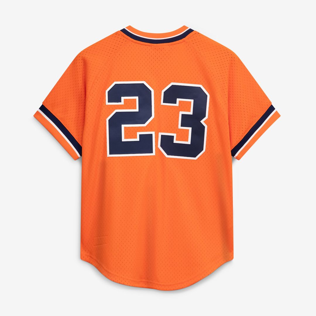 Detroit Tigers Kirk Gibson | Mitchell & Ness Orange Cooperstown Collection Mesh Batting Practice Button-Up Jersey
