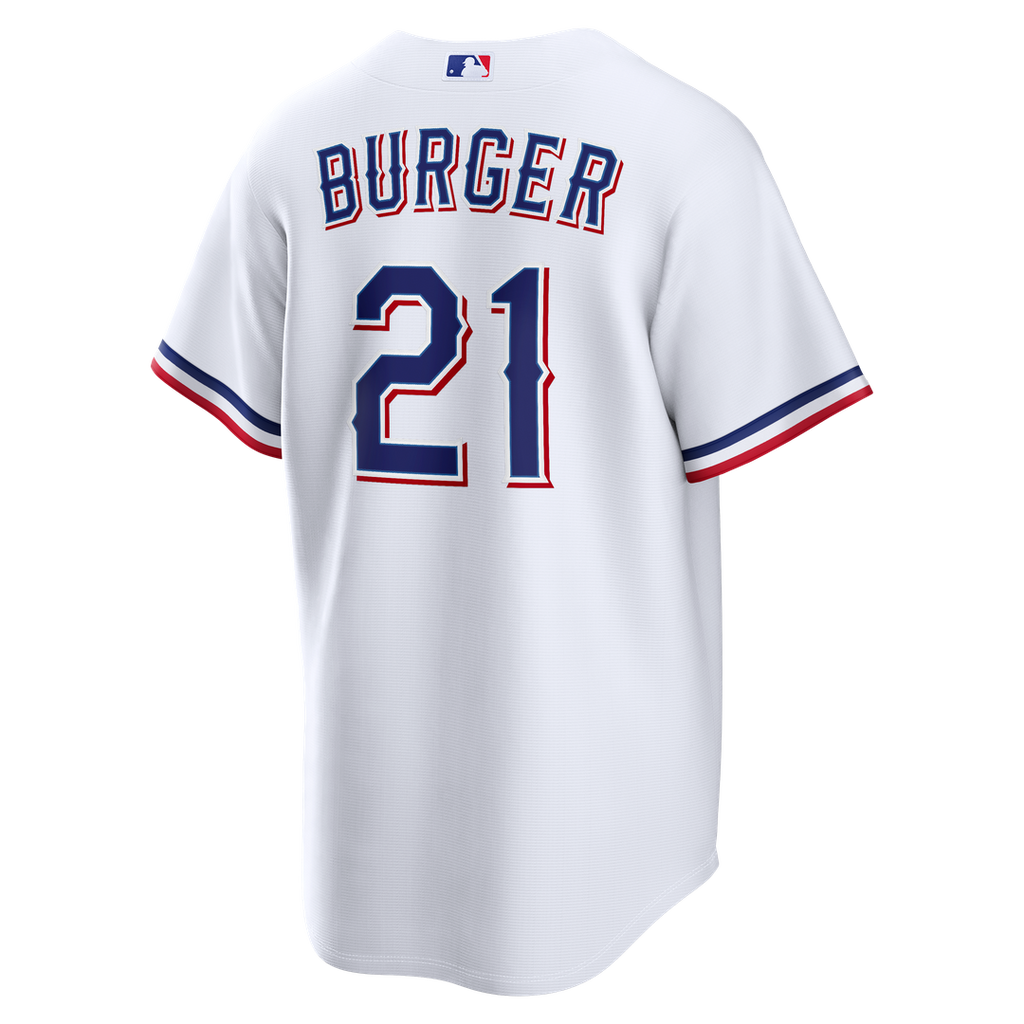Texas Rangers Jake Burger | Nike White Home Replica Jersey