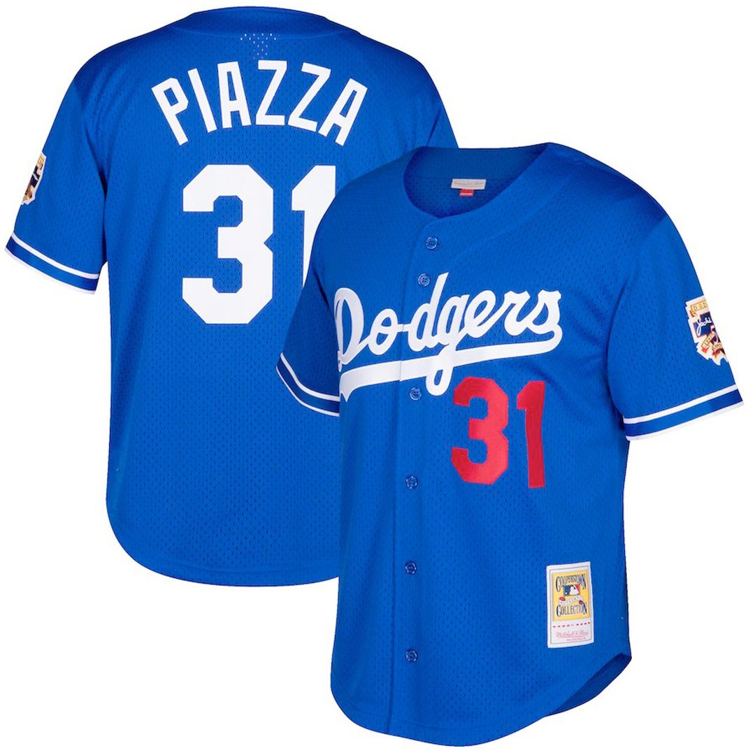 Los Angeles Dodgers Mike Piazza | Mitchell & Ness Royal Big & Tall Cooperstown Mesh Batting Practice Jersey