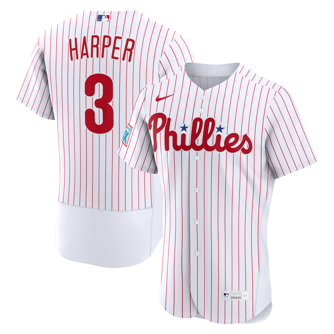 Philadelphia Phillies Bryce Harper | Nike Cream Alternate Authentic Sponsor Patch Jersey