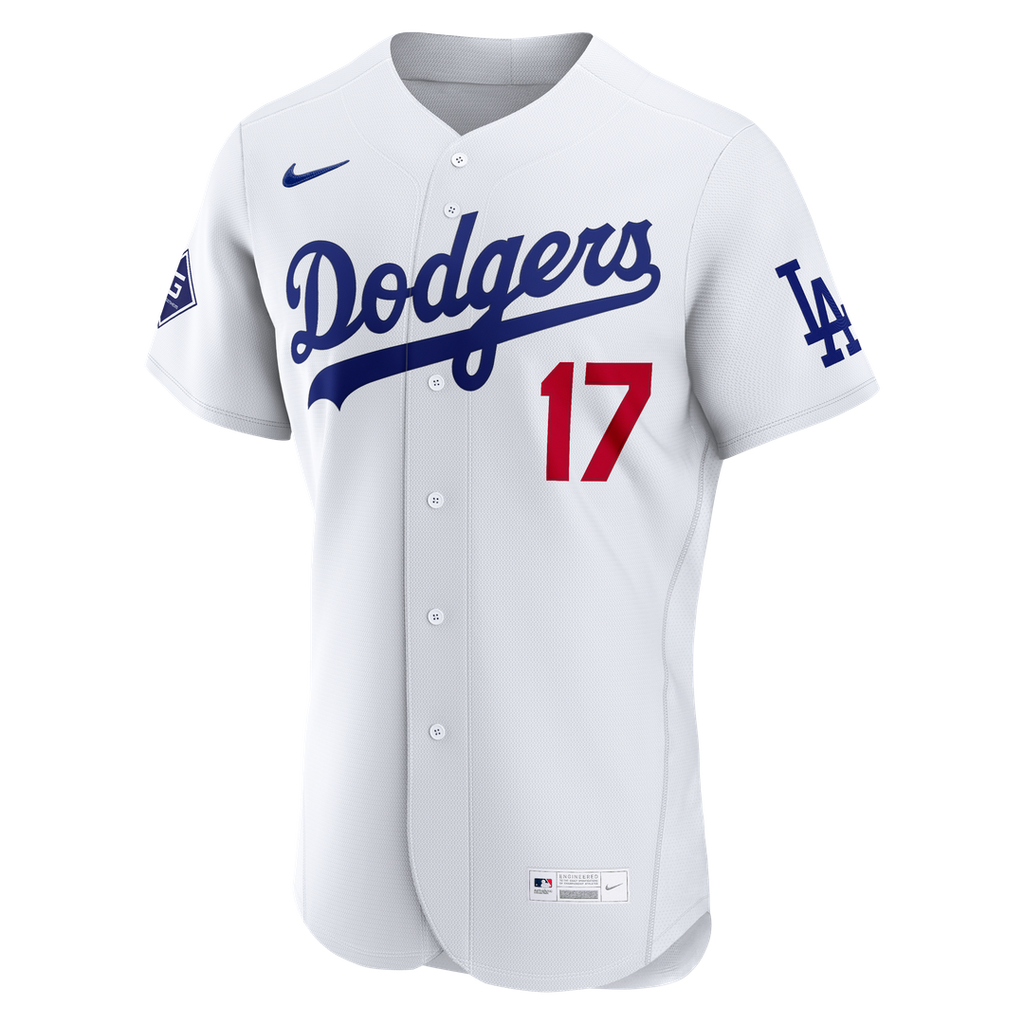 Los Angeles Dodgers Shohei Ohtani | Nike White Home Authentic Sponsor Patch Jersey