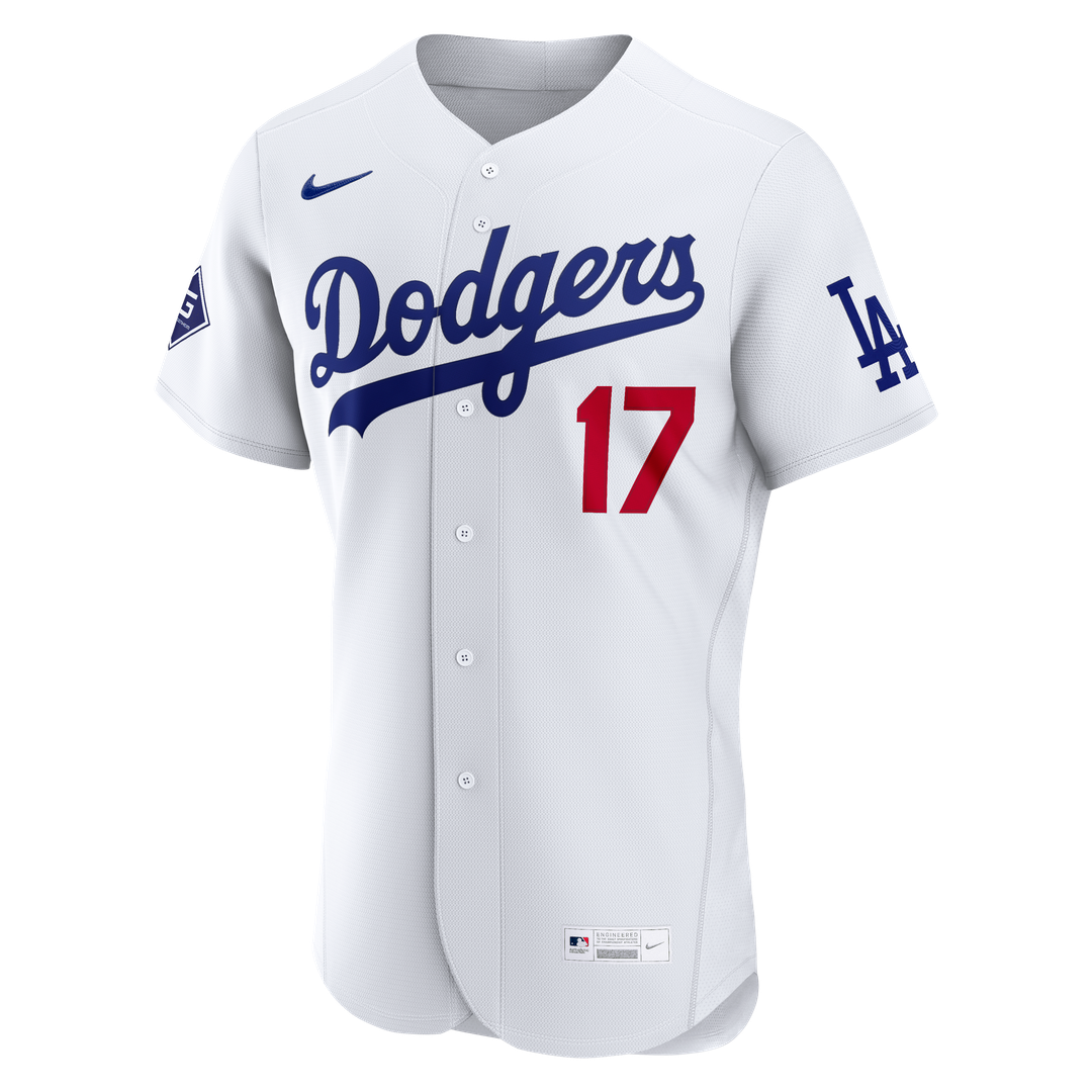 Los Angeles Dodgers Shohei Ohtani | Nike White Home Authentic Sponsor Patch Jersey