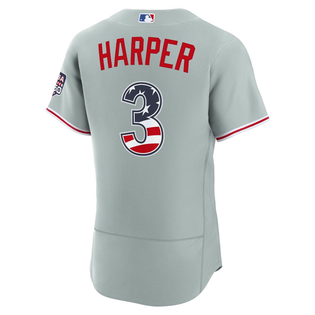 Fourth of July Philadelphia Phillies Bryce Harper | Nike Gray USA 250 Authentic Jersey