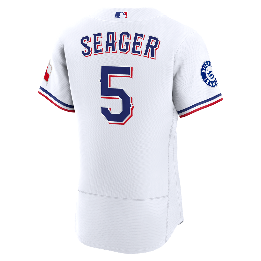 Texas Rangers Corey Seager | Nike White Home Authentic Sponsor Patch Jersey