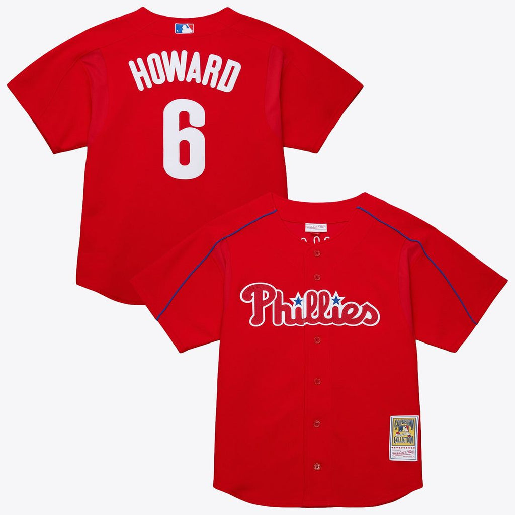 Philadelphia Phillies Ryan Howard | Mitchell & Ness Red Big & Tall Cooperstown Mesh Batting Practice Jersey