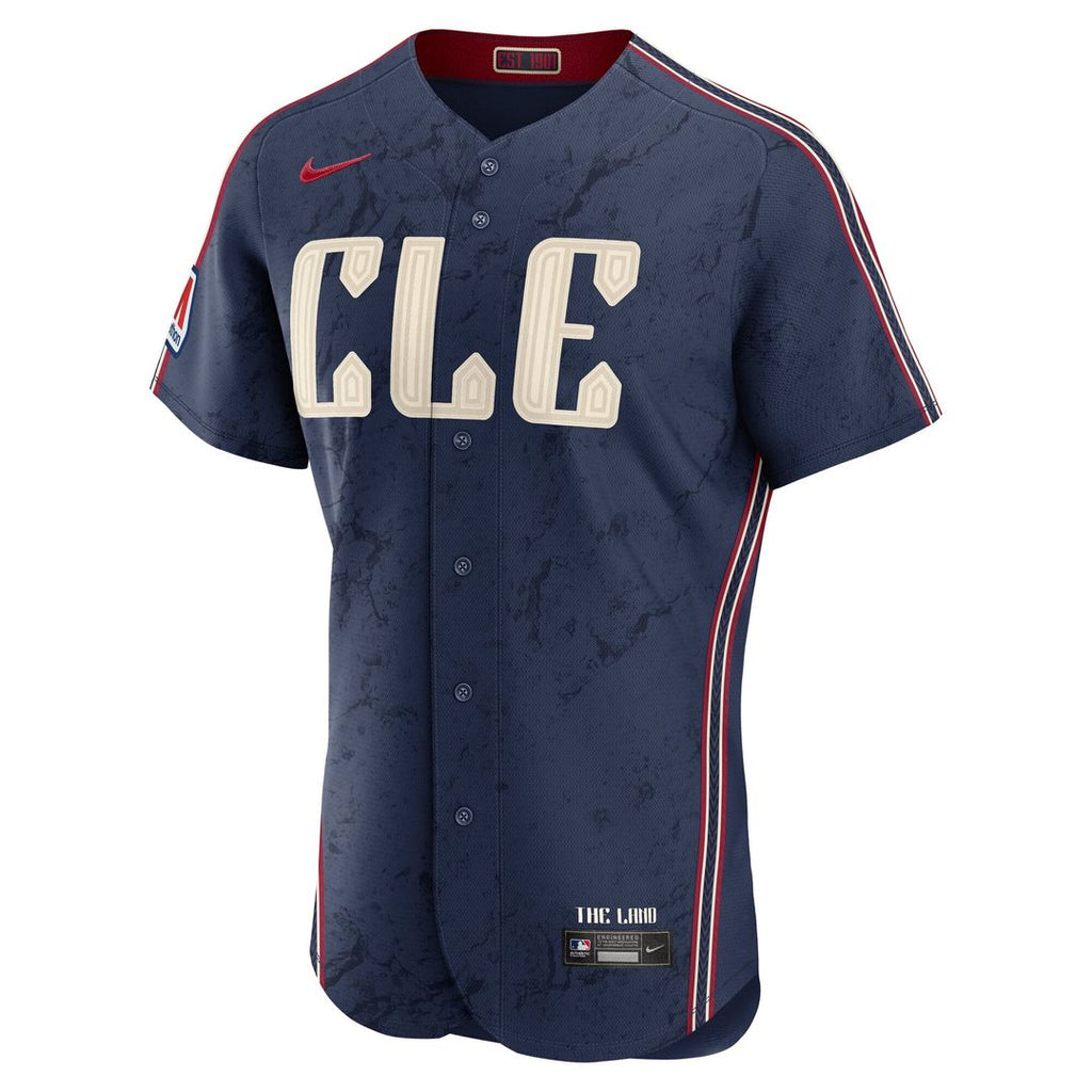 Cleveland Guardians | Nike Navy City Connect Authentic Sponsor Patch Jersey