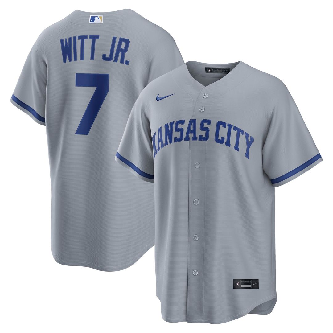 Kansas City Royals Bobby Witt Jr. | Nike Gray Road Replica Jersey