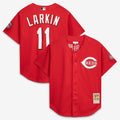 Cincinnati Reds Barry Larkin | Mitchell & Ness Red Throwback Cooperstown Mesh Batting Practice Jersey