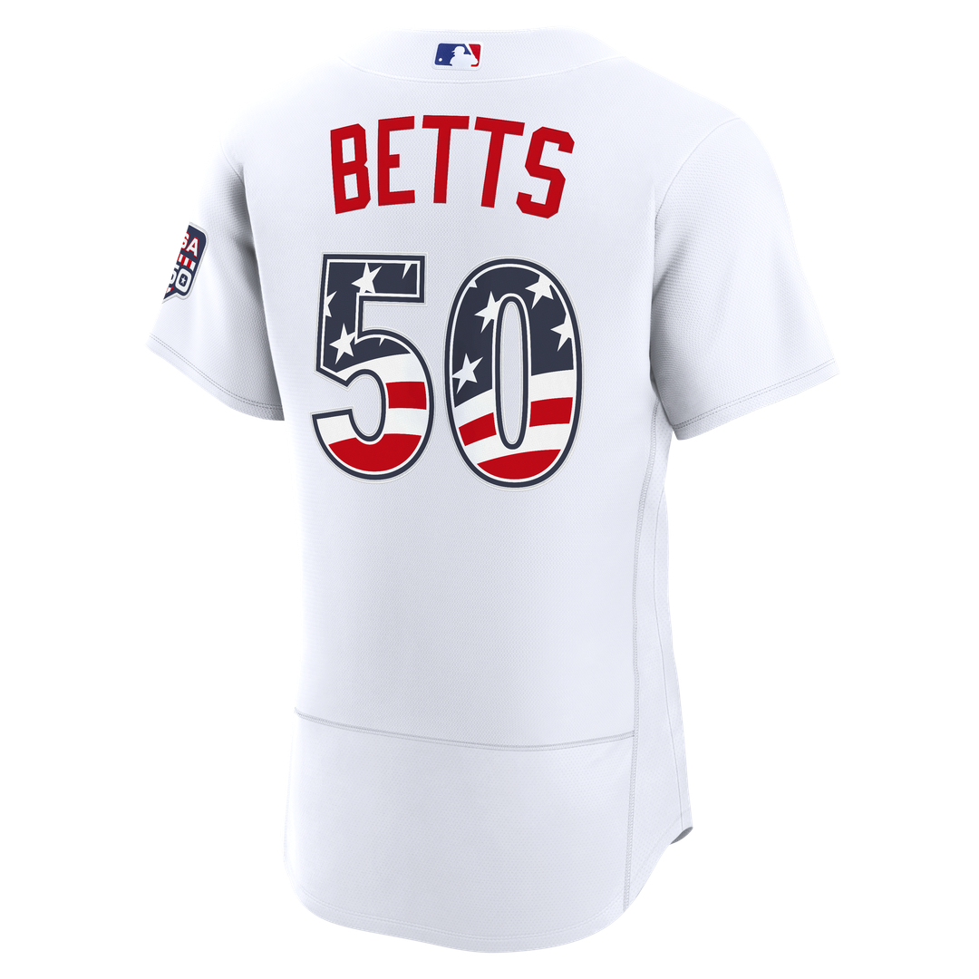 Fourth of July Los Angeles Dodgers Mookie Betts | Nike White USA 250 Authentic Jersey