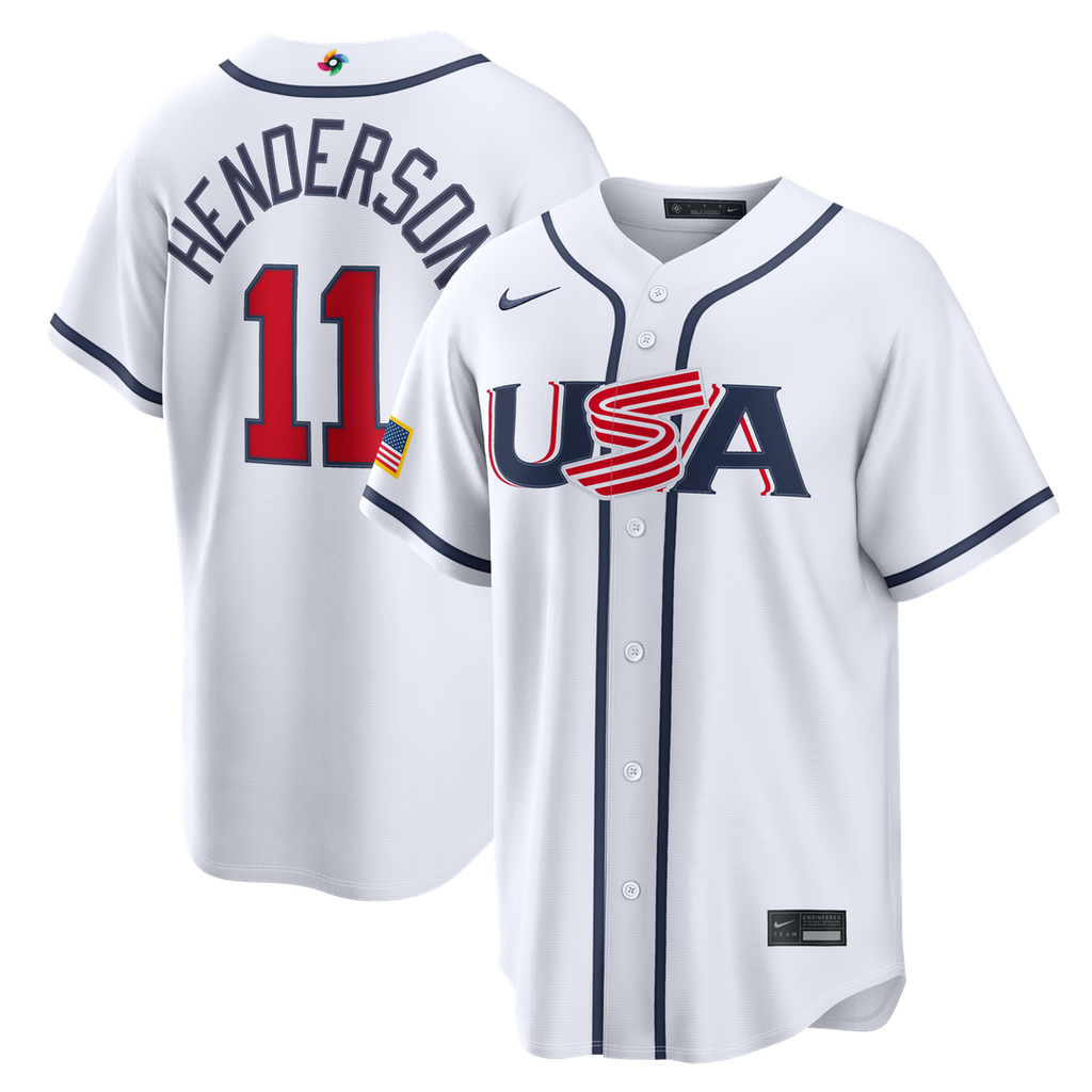 USA Baseball Gunnar Henderson | Nike White 2026 World Baseball Classic Home Stadium Jersey