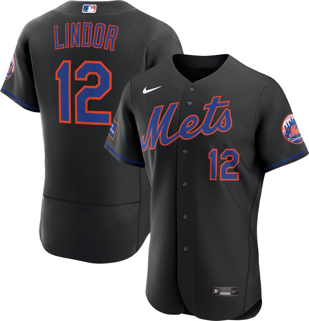 New York Mets Francisco Lindor | Nike White Home Authentic Sponsor Patch Jersey
