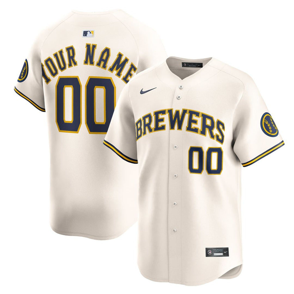 Milwaukee Brewers | Nike Cream Home Limited Custom Jersey