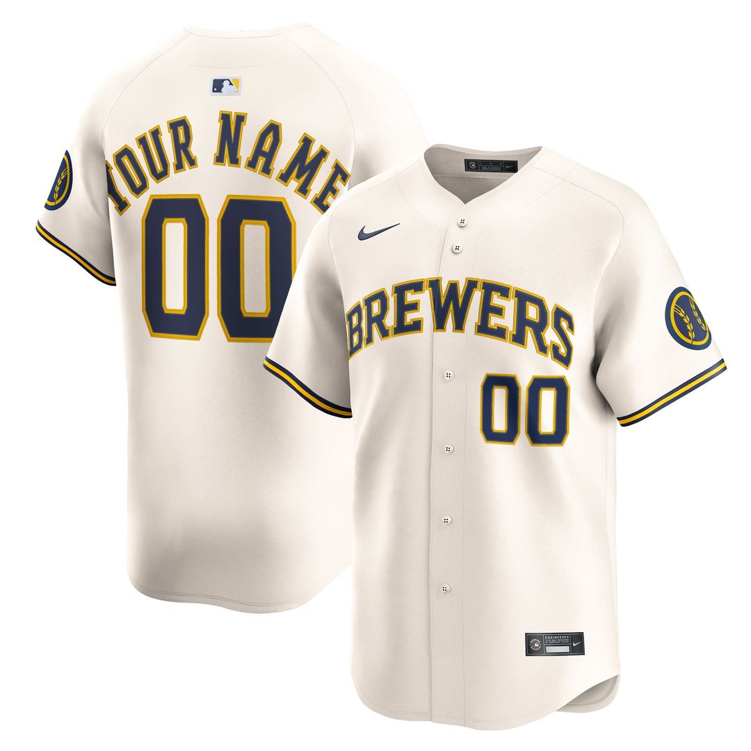 Milwaukee Brewers | Nike Cream Home Limited Custom Jersey