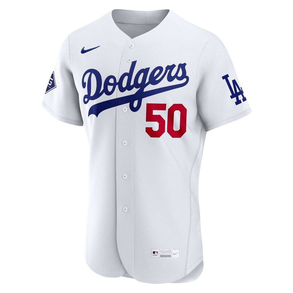 Los Angeles Dodgers Mookie Betts | Nike White Home Authentic Sponsor Patch Jersey