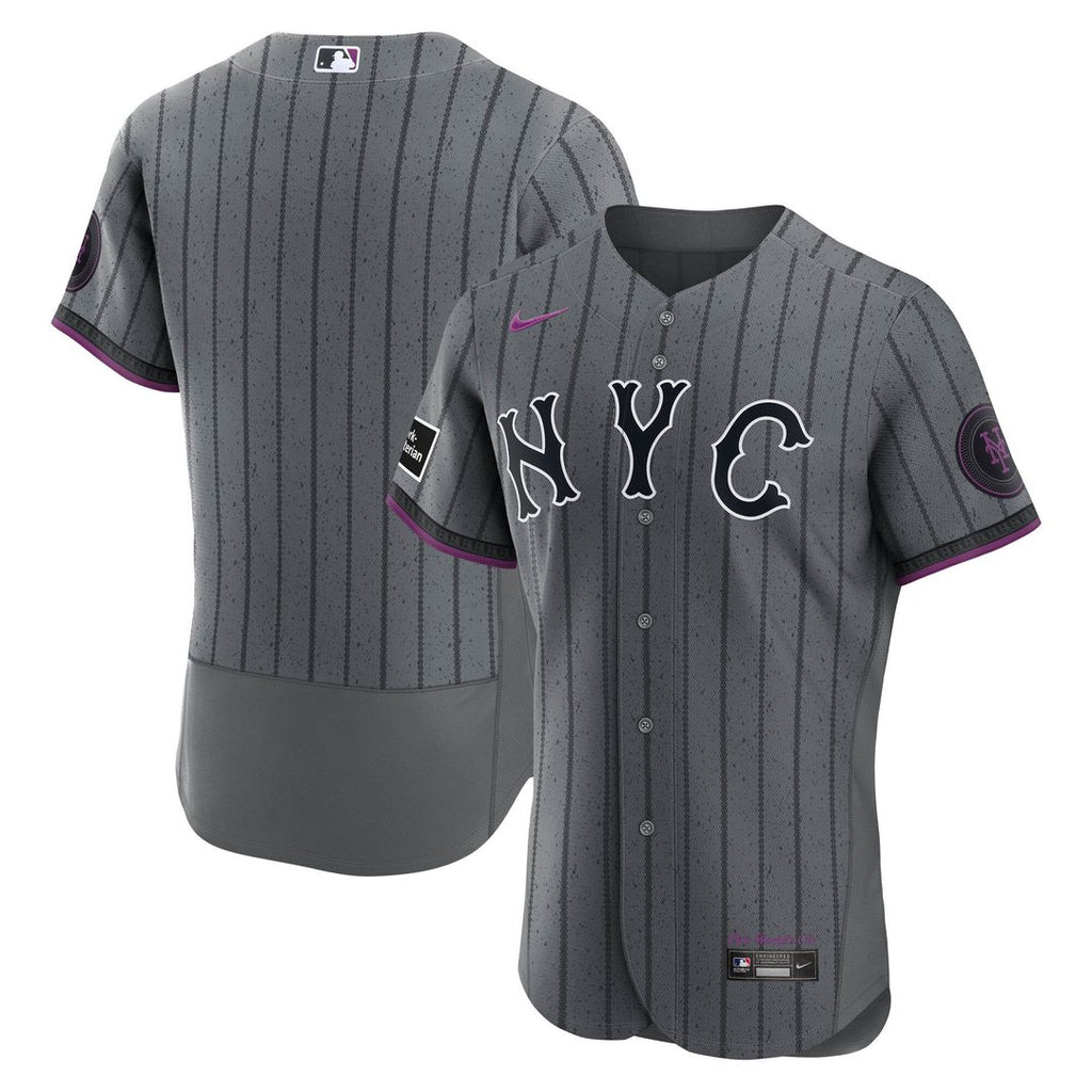 New York Mets | Nike Gray City Connect Authentic Sponsor Patch Jersey