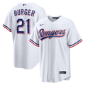 Texas Rangers Jake Burger | Nike White Home Replica Jersey