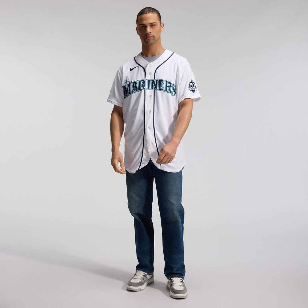Seattle Mariners | Nike White 50th Anniversary Patch Home Authentic Jersey
