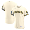 Milwaukee Brewers | Nike Cream Home Sponsor Patch Authentic Jersey