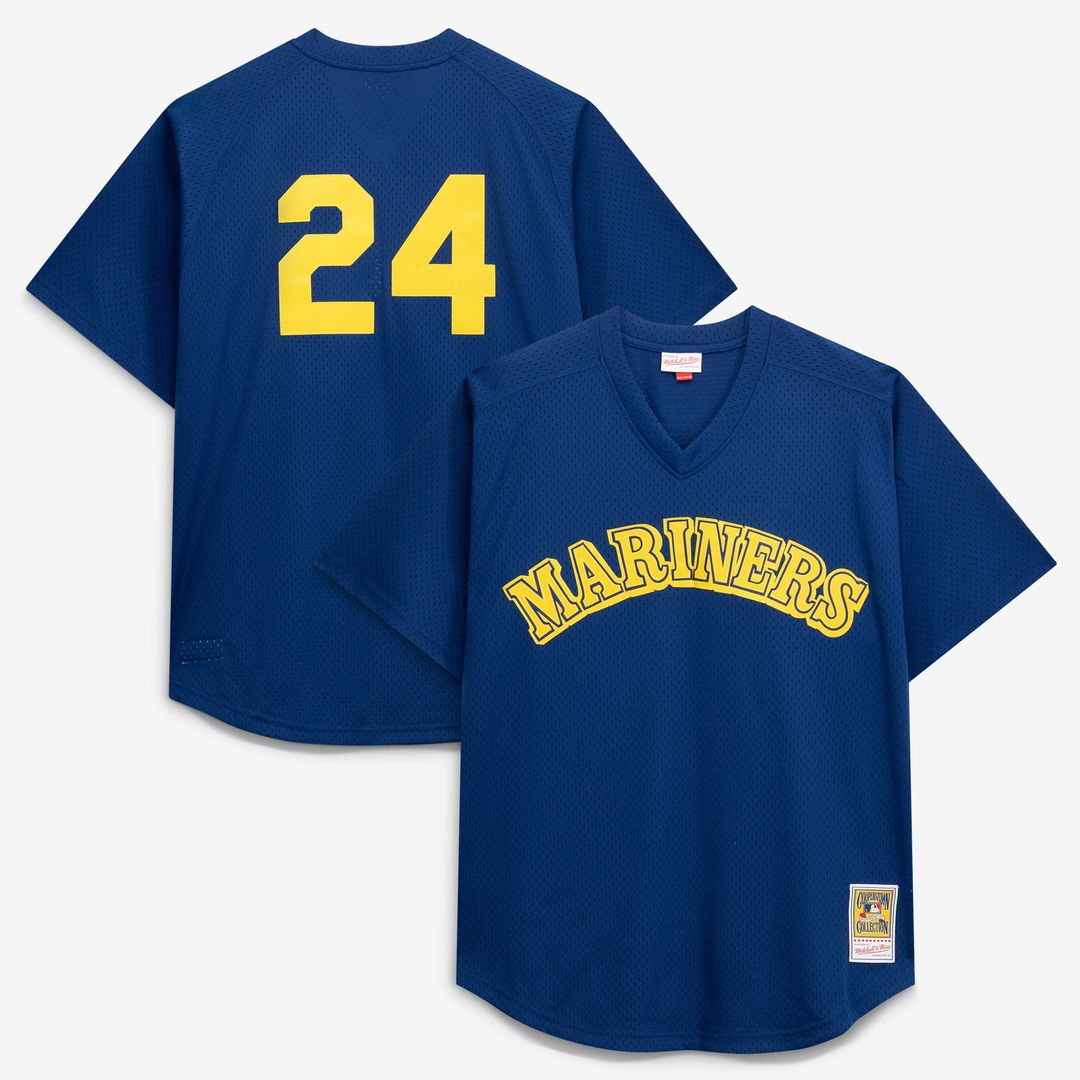 Seattle Mariners | Mitchell & Ness Navy Big & Tall Cooperstown Collection Mesh Batting Practice Jersey