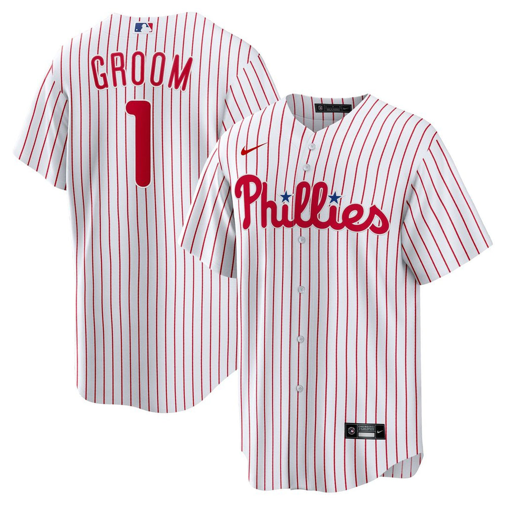 Philadelphia Phillies | Nike White #1 Groom Home Replica Jersey