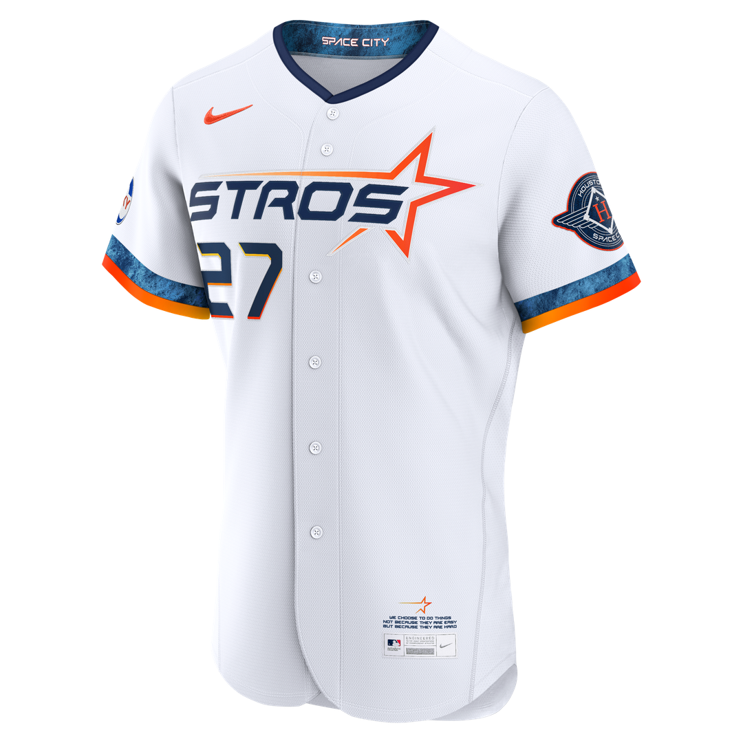 Houston Astros Jose Altuve | Nike White City Connect Authentic Sponsor Patch Jersey