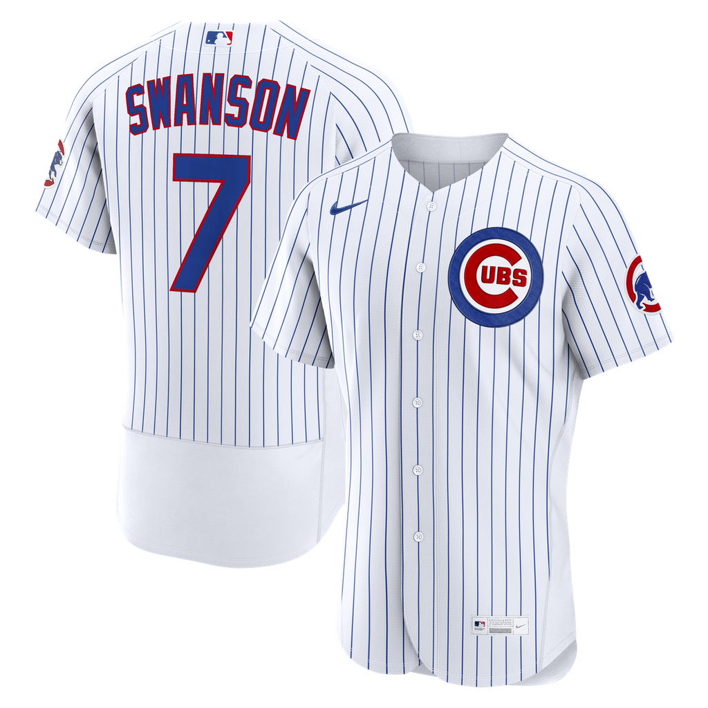 Chicago Cubs Dansby Swanson | Nike White Home Authentic Jersey
