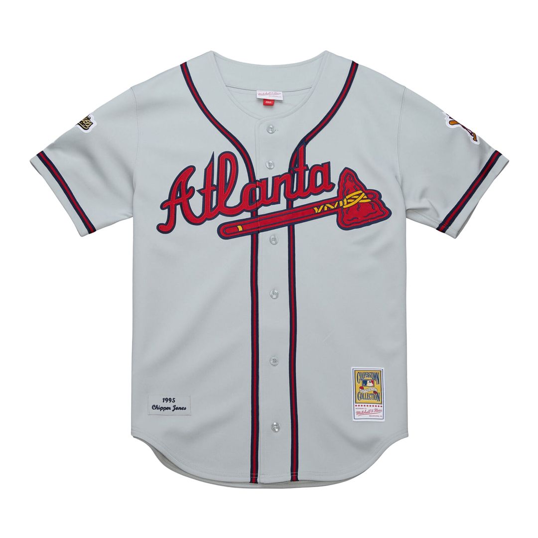 Atlanta Braves Chipper Jones | Mitchell & Ness Gray 1995 Throwback Authentic Jersey