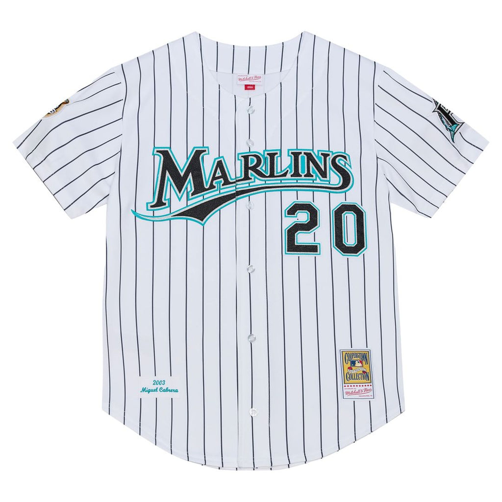 Florida Marlins Miguel Cabrera | Mitchell & Ness White 2003 Cooperstown Collection Authentic Jersey
