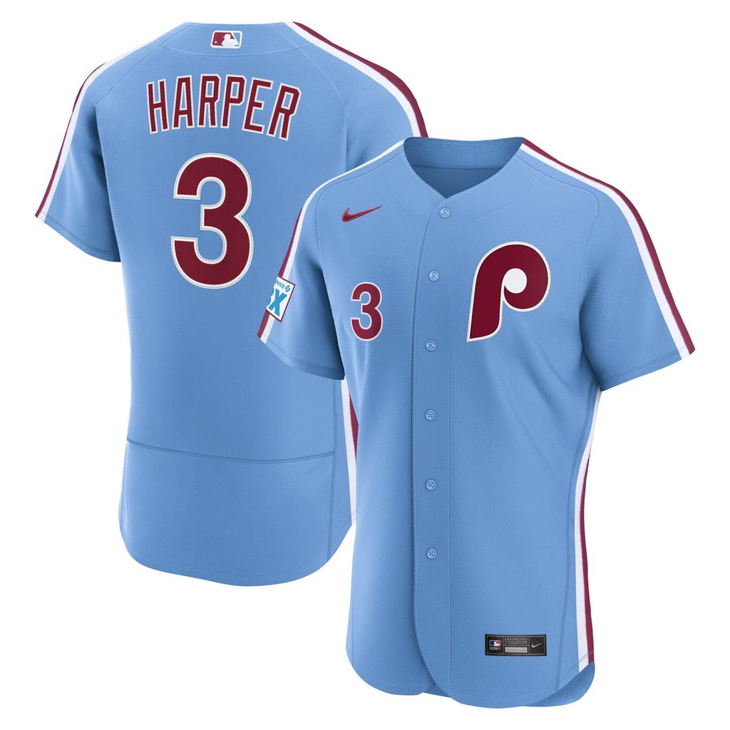 Philadelphia Phillies Bryce Harper | Nike White Home Authentic Sponsor Patch Jersey