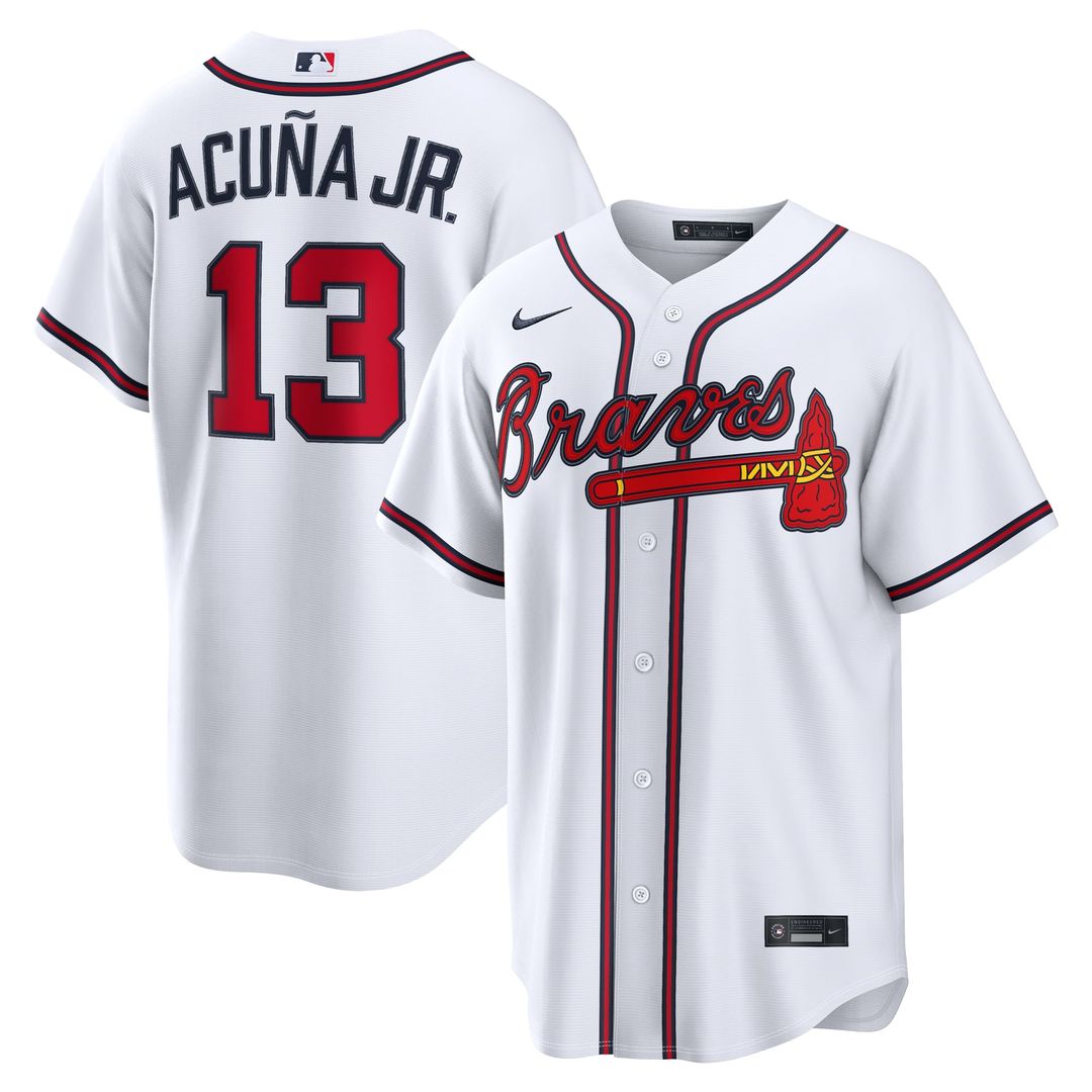 Atlanta Braves Ronald Acuña Jr. | Nike White Home Replica Jersey