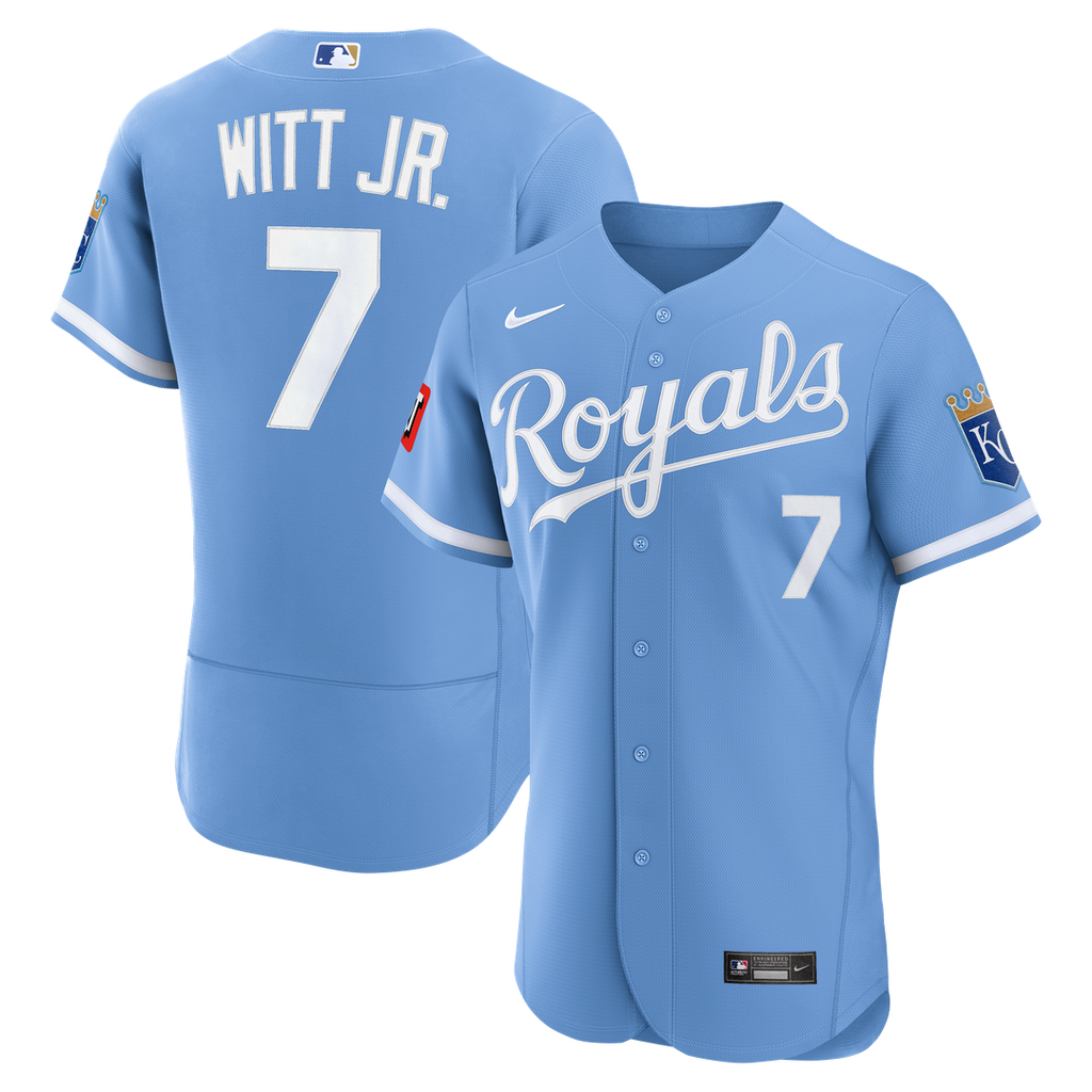 Kansas City Royals Bobby Witt Jr. | Nike Light Blue Alternate Authentic Sponsor Patch Jersey