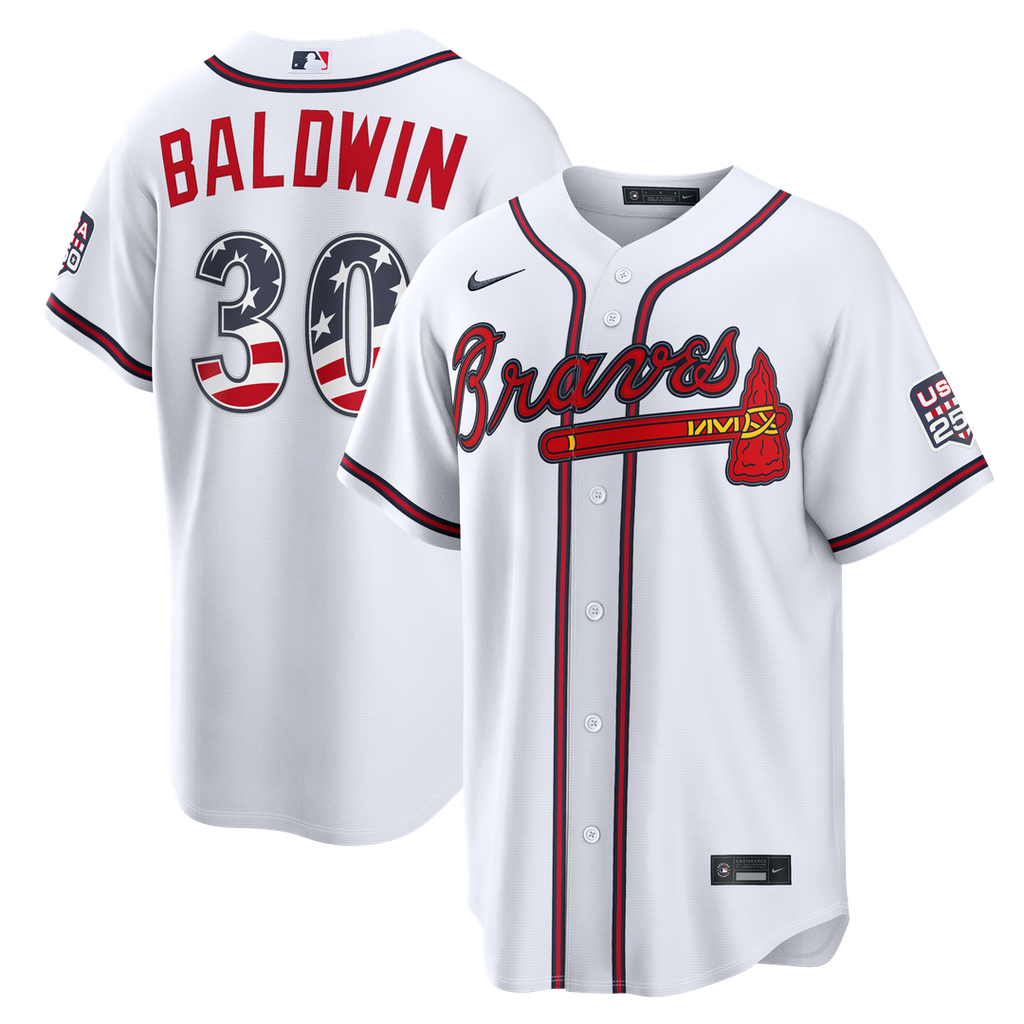 Fourth of July Atlanta Braves Drake Baldwin | Nike White USA 250 Stadium Jersey