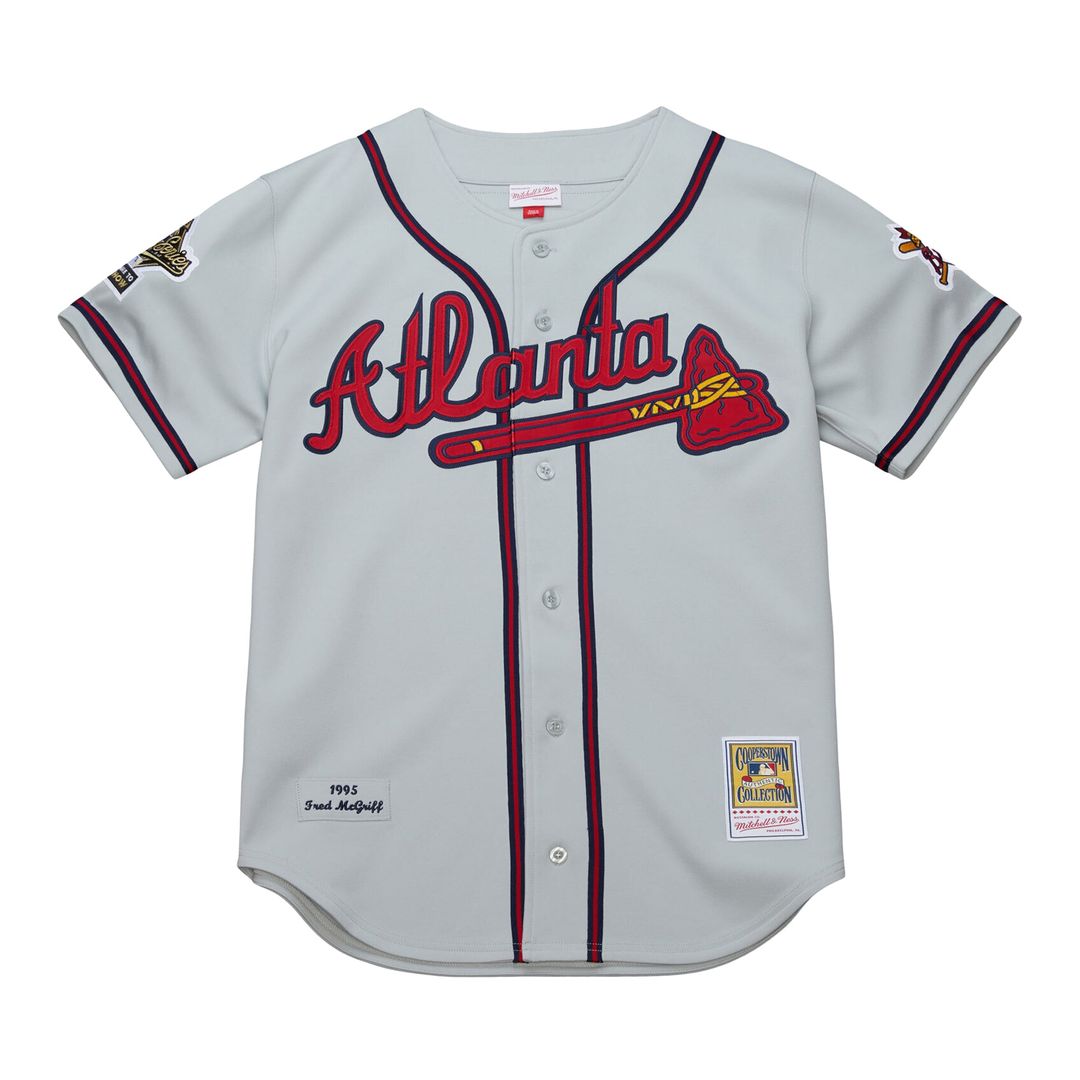 Atlanta Braves Fred McGriff | Mitchell & Ness Gray 1995 Throwback Authentic Jersey