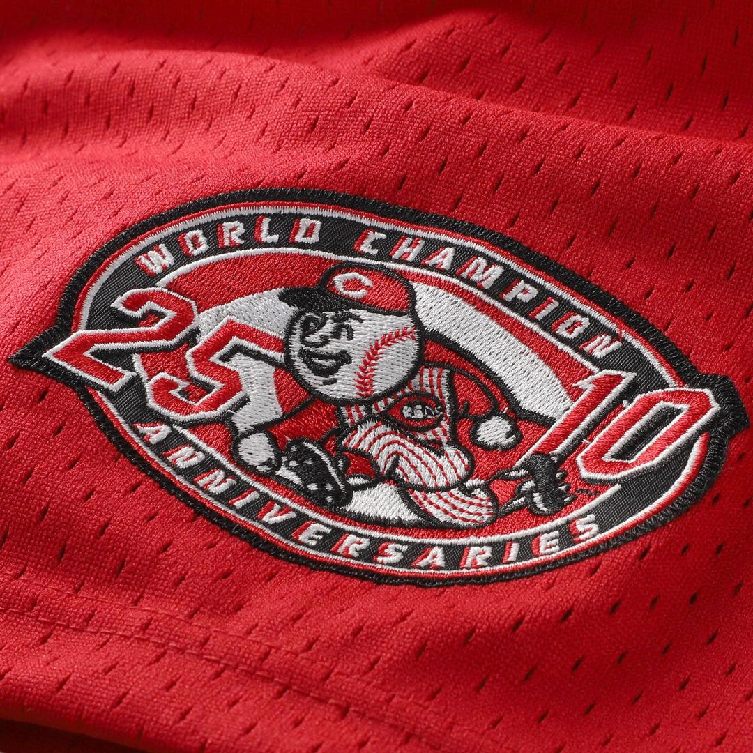 Cincinnati Reds Barry Larkin | Mitchell & Ness Black Cooperstown Collection Mesh Batting Practice Button-Up Jersey
