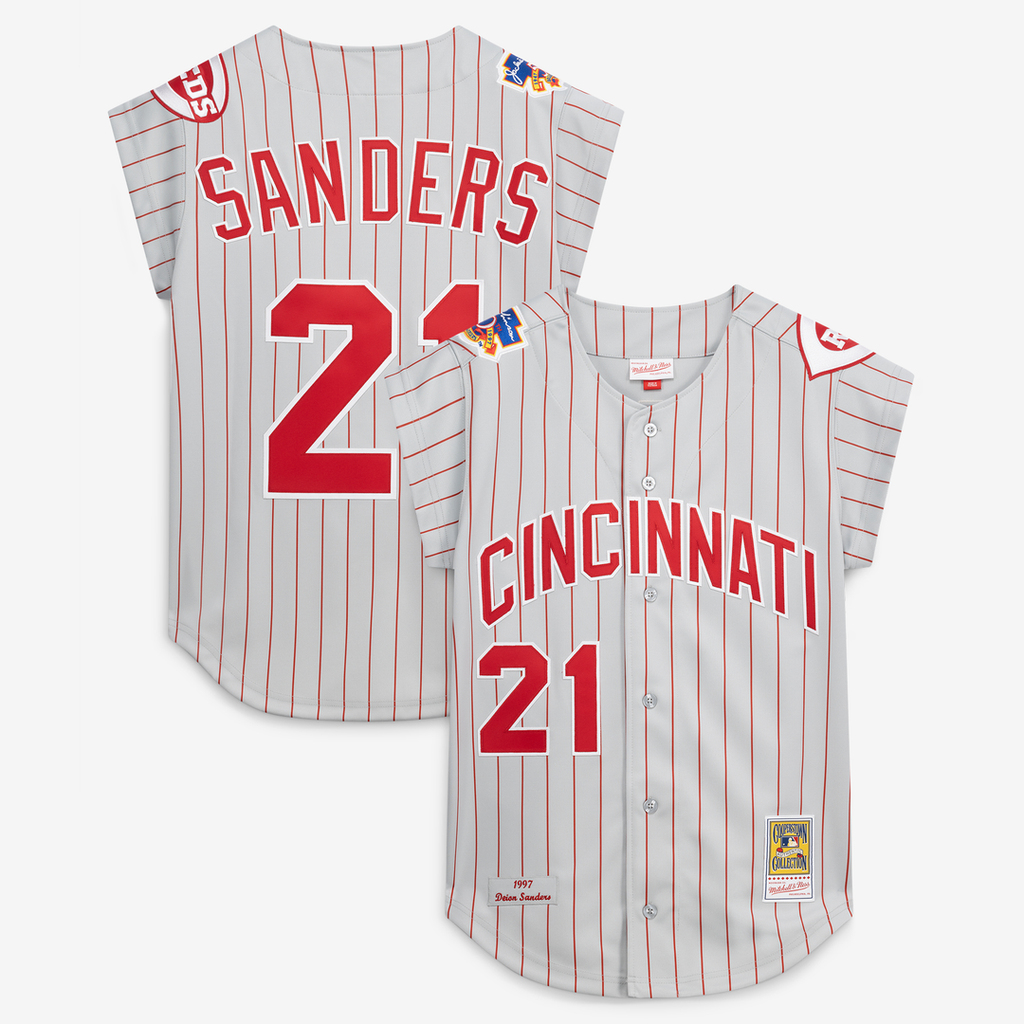 Cincinnati Reds Deion Sanders | Mitchell & Ness Gray 1997 Authentic Jersey