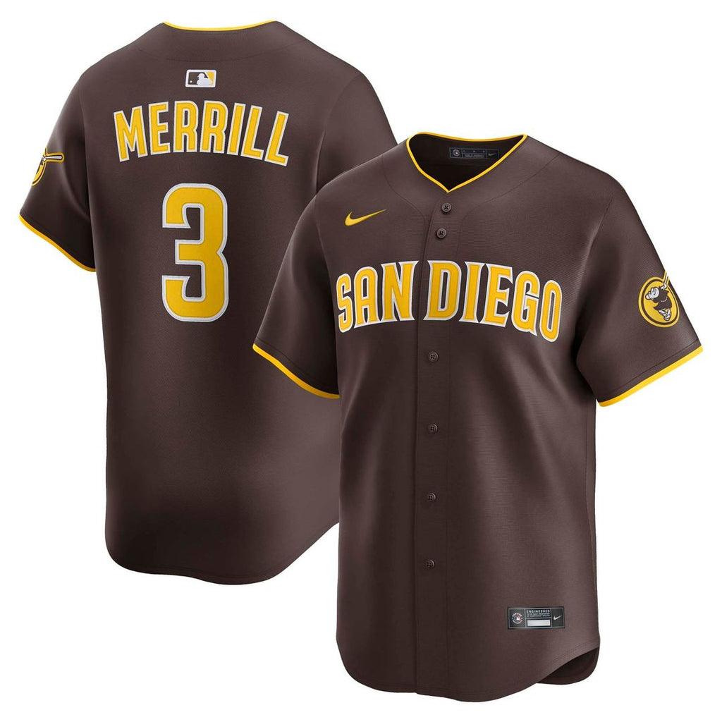 San Diego Padres Jackson Merrill | Nike Brown Road Limited Player Jersey