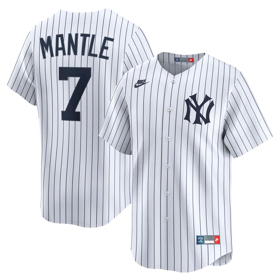 New York Yankees Mickey Mantle | Nike White Throwback Cooperstown Collection Limited Jersey