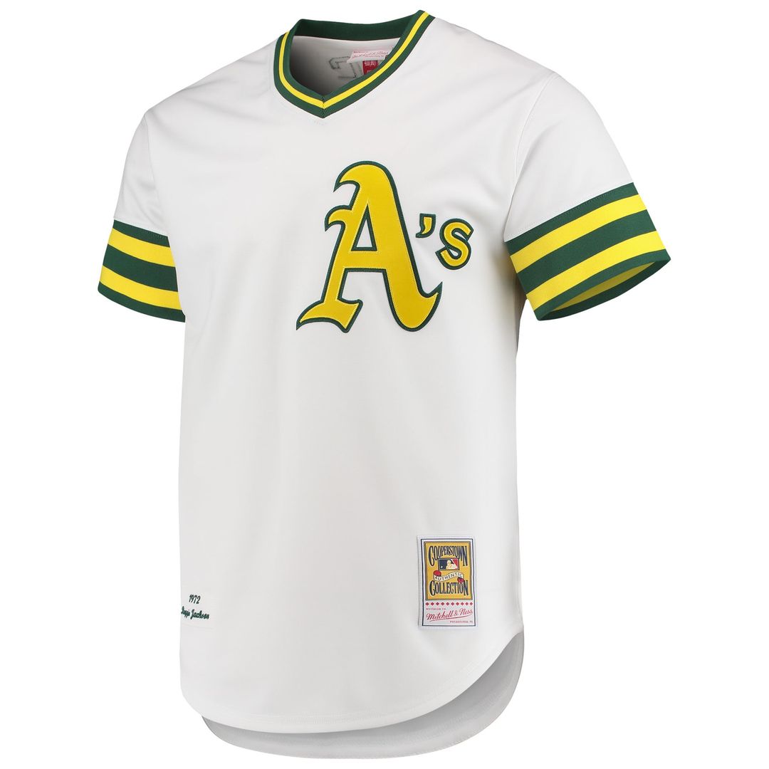 Athletics Reggie Jackson | Mitchell & Ness White 1972 Cooperstown Collection Authentic Jersey