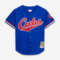 Chicago Cubs Ryne Sandberg | Mitchell & Ness Royal Cooperstown Collection 1996 Mesh Batting Practice Button-Up Jersey