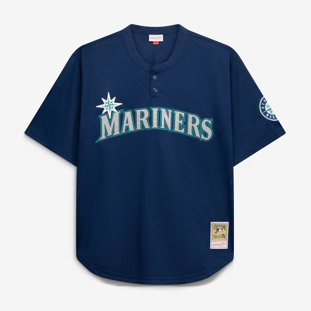Seattle Mariners | Mitchell & Ness Navy Big & Tall Cooperstown Collection Mesh Batting Practice Jersey