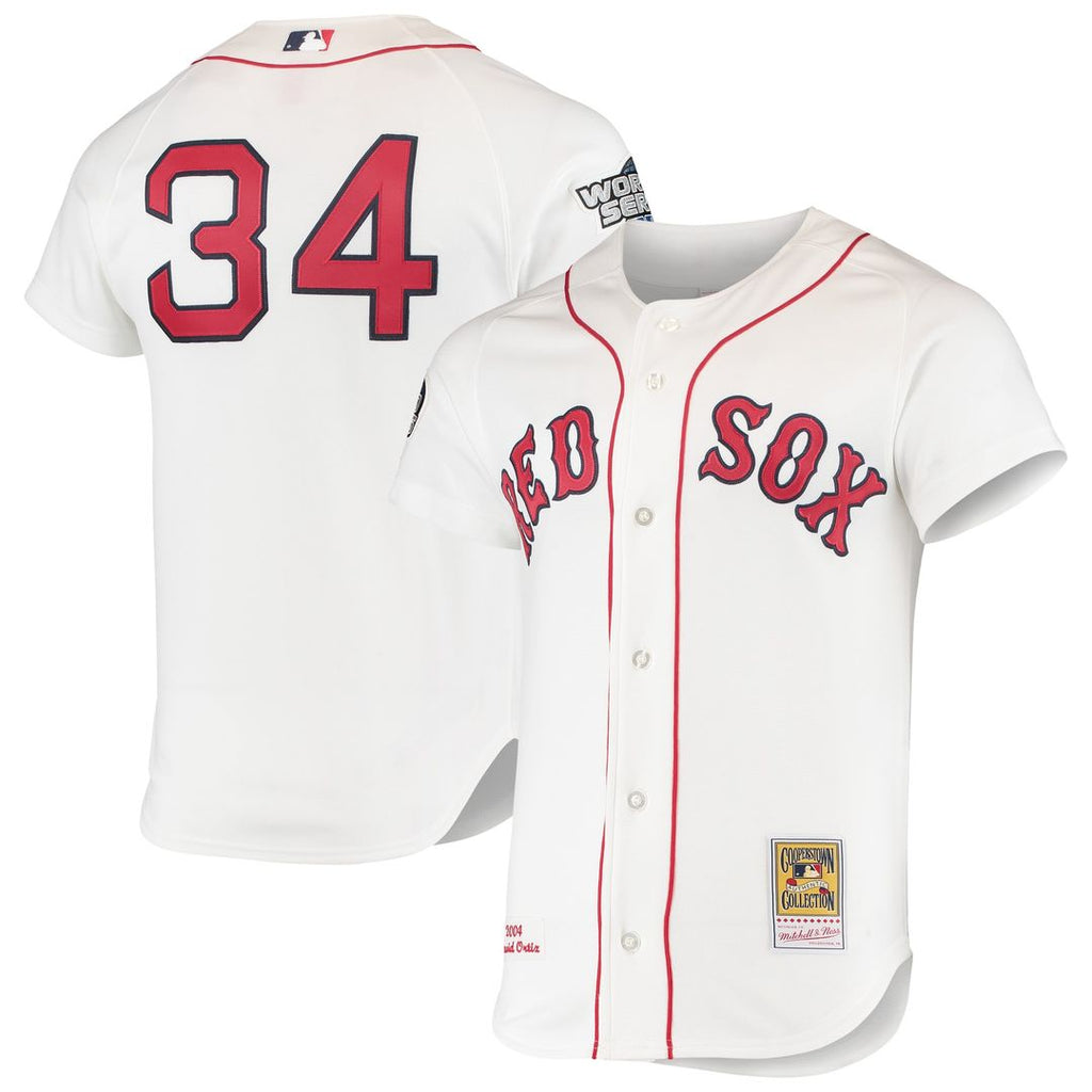 Boston Red Sox David Ortiz | Mitchell & Ness White 2004 Cooperstown Collection Home Authentic Jersey