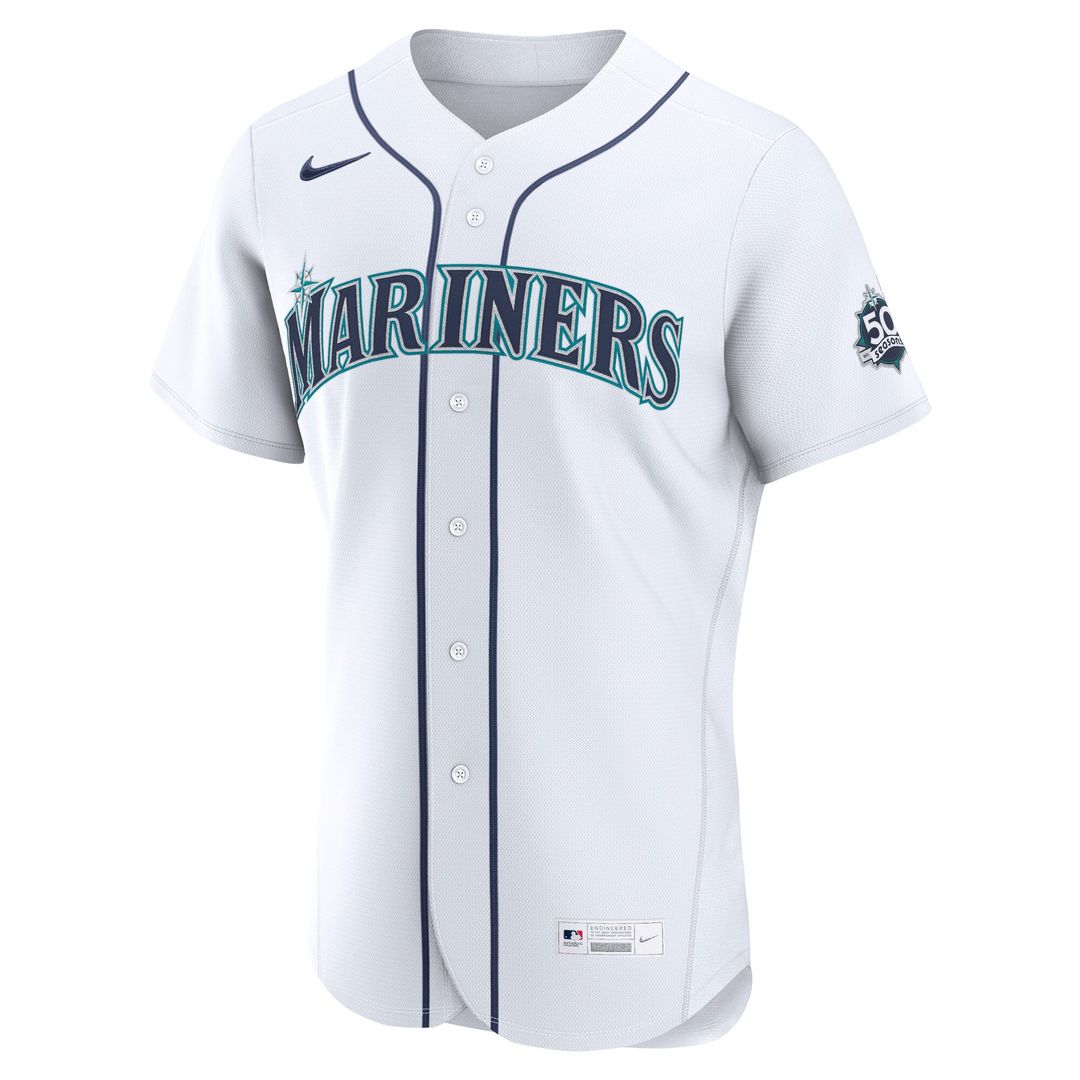 Seattle Mariners Colt Emerson | Nike White Home 50th Season Authentic Jersey