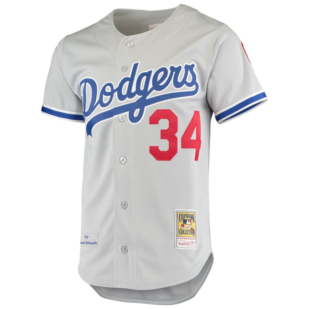 Los Angeles Dodgers Fernando Valenzuela | Mitchell & Ness Gray Road 1981 Cooperstown Collection Authentic Jersey