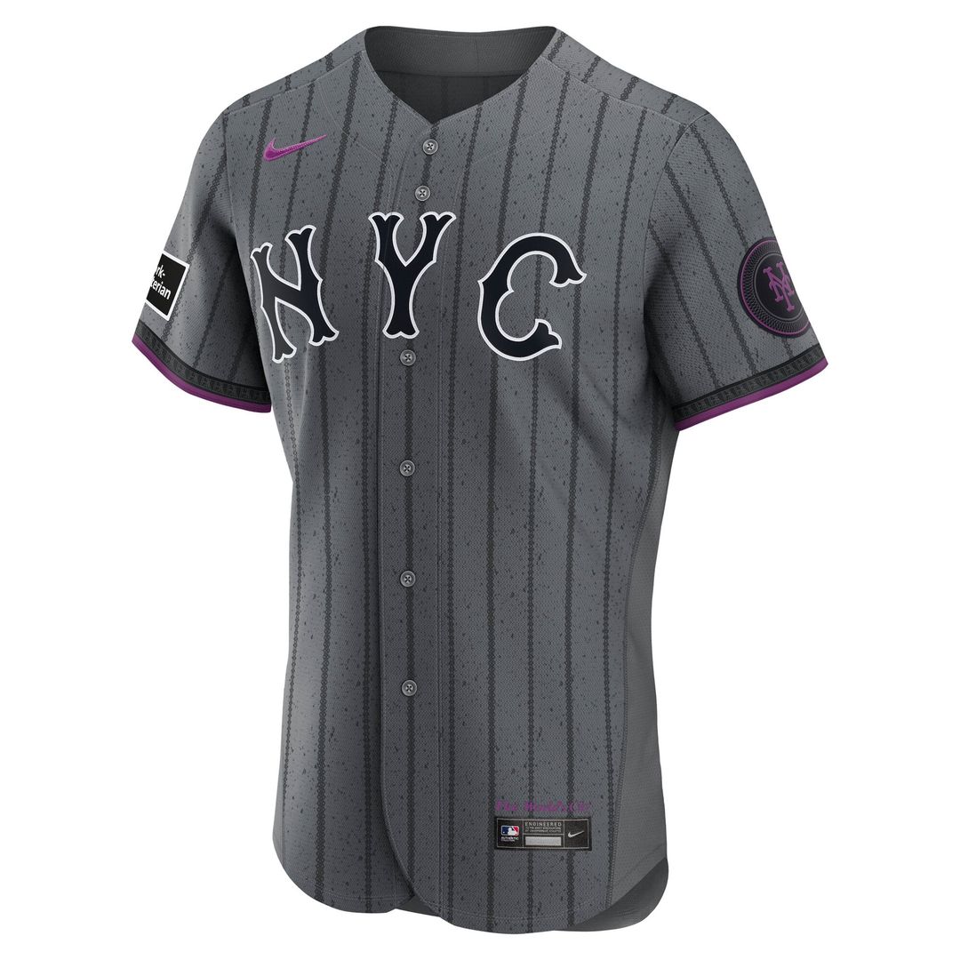 New York Mets | Nike Gray City Connect Authentic Sponsor Patch Jersey