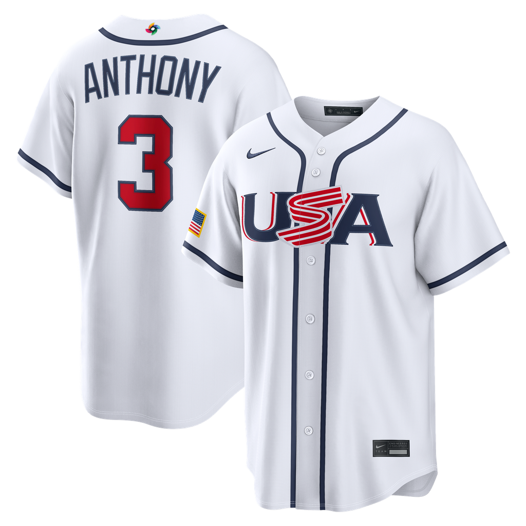 USA Baseball Roman Anthony | Nike White 2026 World Baseball Classic Home Stadium Jersey